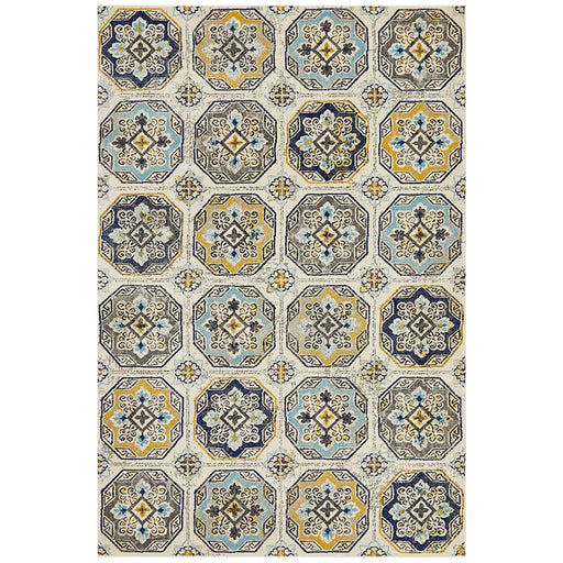 Bursa Blue Grid Medallion Vintage Rug, Rugs, Ozark Home 