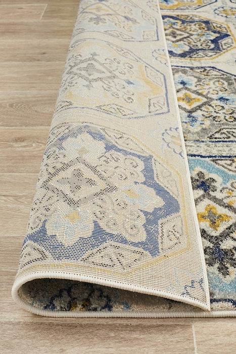 Bursa Blue Grid Medallion Vintage Rug, Rugs, Ozark Home 