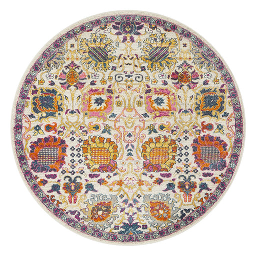 Bursa Multicoloured Round Floral Pattern Vintage Rug, Rugs, Ozark Home 