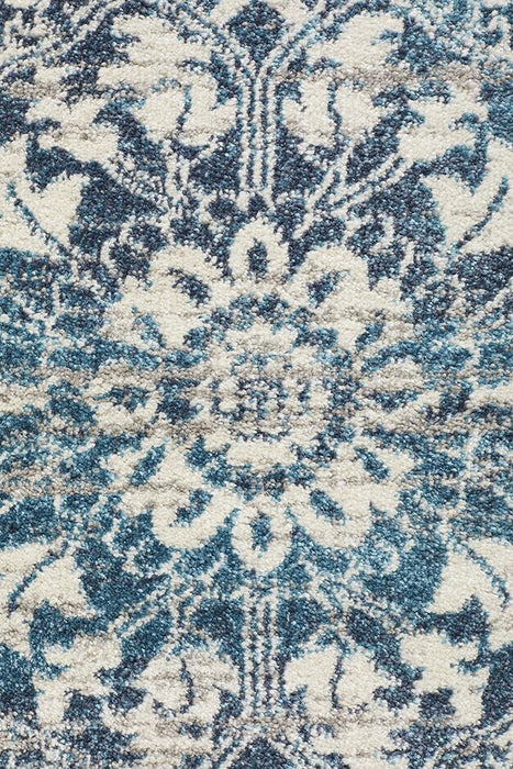 Bursa Blue Mist Round Floral Medallion Vintage Rug, Rugs, Ozark Home 