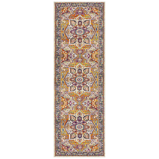 Bursa Multicoloured Floral Pattern Medallion Vintage Runner Rug, Rugs, Ozark Home 