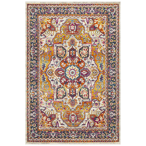 Bursa Multicoloured Floral Pattern Medallion Vintage Rug, Rugs, Ozark Home 