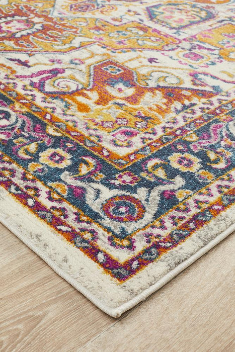 Bursa Multicoloured Floral Pattern Medallion Vintage Rug, Rugs, Ozark Home 