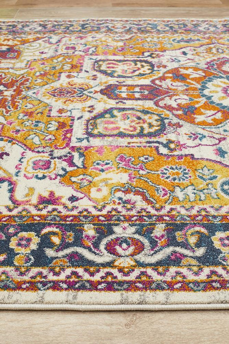 Bursa Multicoloured Floral Pattern Medallion Vintage Rug, Rugs, Ozark Home 