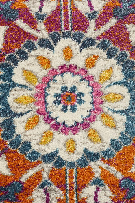 Bursa Multicoloured Floral Pattern Medallion Vintage Rug, Rugs, Ozark Home 