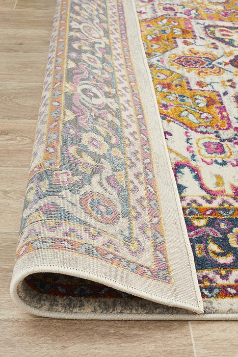 Bursa Multicoloured Floral Pattern Medallion Vintage Rug, Rugs, Ozark Home 