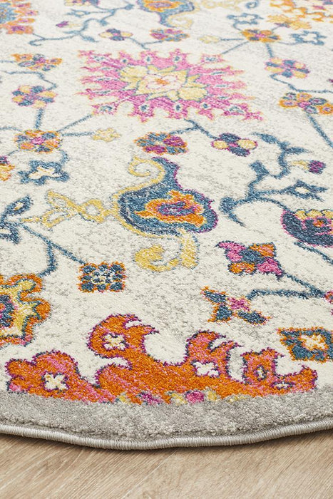 Bursa Multicoloured Round Floral Garden Medallion Vintage Rug, Rugs, Ozark Home 