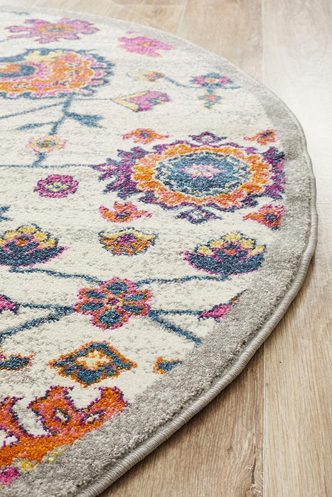 Bursa Multicoloured Round Floral Garden Medallion Vintage Rug, Rugs, Ozark Home 
