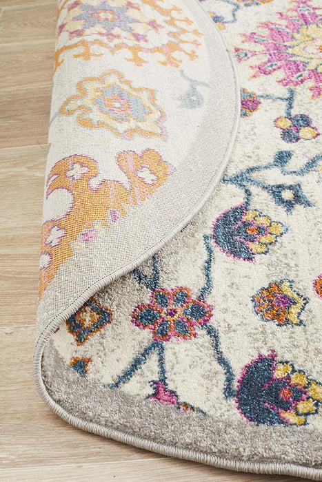 Bursa Multicoloured Round Floral Garden Medallion Vintage Rug, Rugs, Ozark Home 