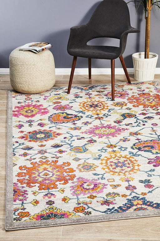 Bursa Multicoloured Floral Garden Medallion Vintage Rug, Rugs, Ozark Home 