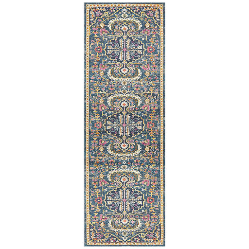 Bursa Navy Floral Garden Medallion Vintage Runner Rug, Rugs, Ozark Home 