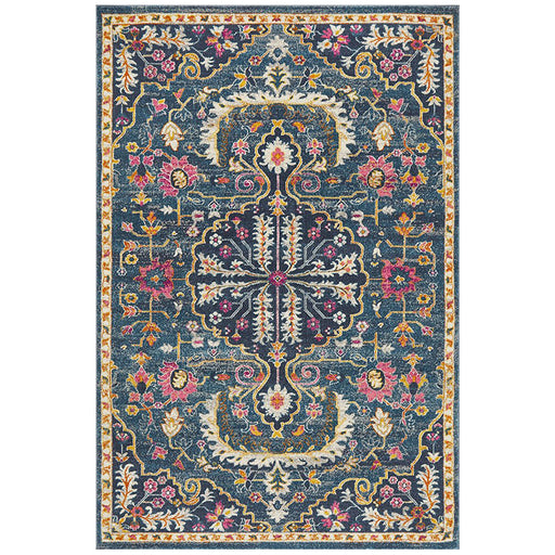 Bursa Navy Floral Garden Medallion Vintage Rug, Rugs, Ozark Home 