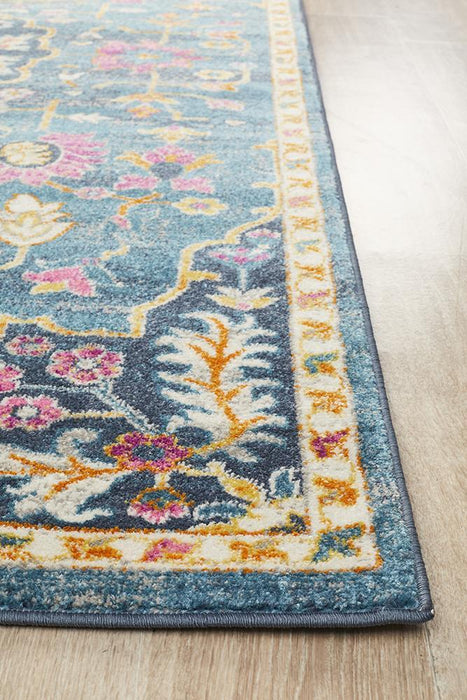 Bursa Navy Floral Garden Medallion Vintage Rug, Rugs, Ozark Home 