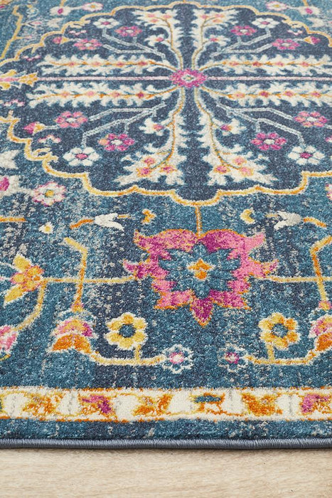 Bursa Navy Floral Garden Medallion Vintage Rug, Rugs, Ozark Home 