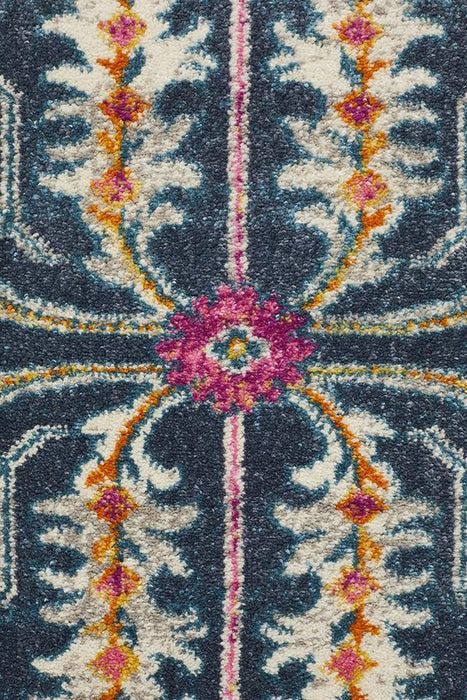 Bursa Navy Floral Garden Medallion Vintage Rug, Rugs, Ozark Home 