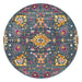 Bursa Blue Round Floral Garden Medallion Vintage Rug, Rugs, Ozark Home 