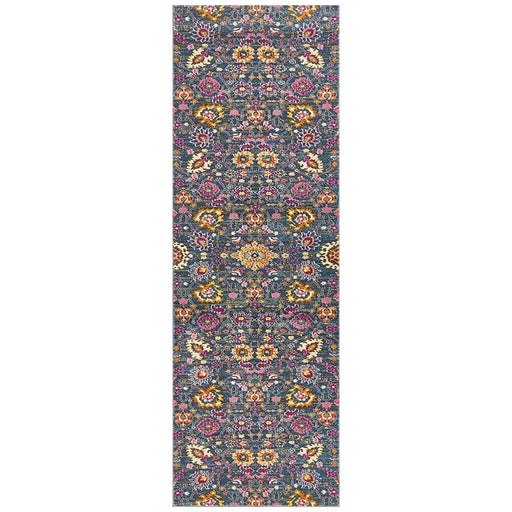 Bursa Blue Floral Garden Medallion Vintage Runner Rug, Rugs, Ozark Home 