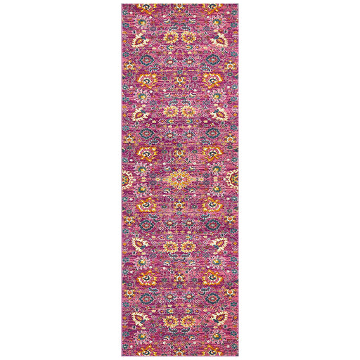 Bursa Fuchsia Floral Garden Medallion Vintage Runner Rug, Rugs, Ozark Home 