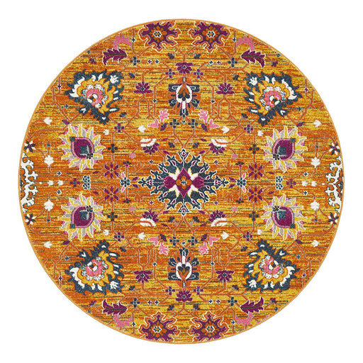 Bursa Rust Round Floral Garden Vintage Rug, Rugs, Ozark Home 