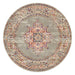 Bursa Faded Grey Round Floral Medallion Vintage Rug, Rugs, Ozark Home 