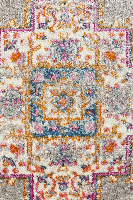 Bursa Faded Grey Floral Medallion Vintage Runner Rug, Rugs, Ozark Home 