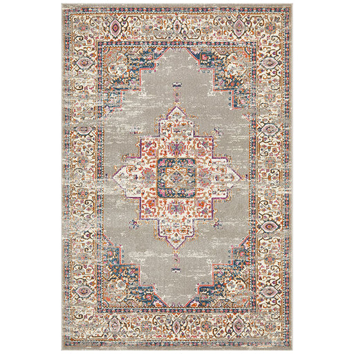 Bursa Faded Grey Floral Medallion Vintage Rug, Rugs, Ozark Home 