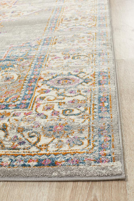 Bursa Faded Grey Floral Medallion Vintage Rug, Rugs, Ozark Home 