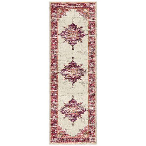 Bursa Pink & Cream Floral Medallion Vintage Runner Rug, Rugs, Ozark Home 