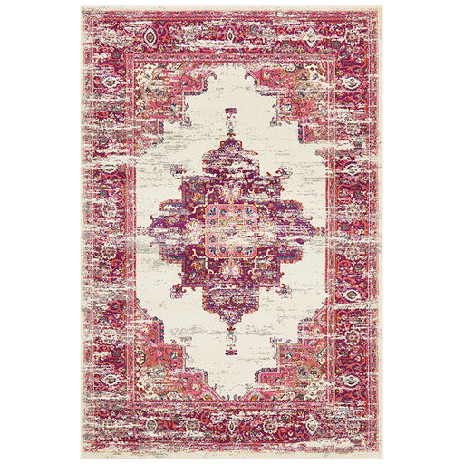 Bursa Pink & Cream Floral Medallion Vintage Rug, Rugs, Ozark Home 