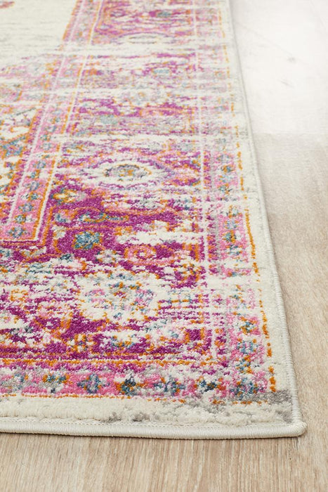 Bursa Pink & Cream Floral Medallion Vintage Rug, Rugs, Ozark Home 