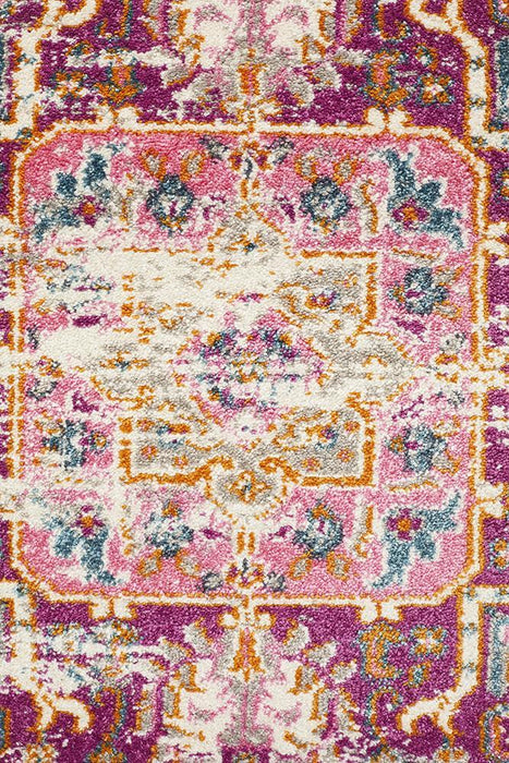 Bursa Pink & Cream Floral Medallion Vintage Rug, Rugs, Ozark Home 
