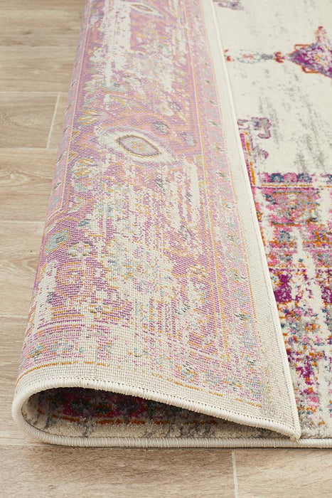 Bursa Pink & Cream Floral Medallion Vintage Rug, Rugs, Ozark Home 