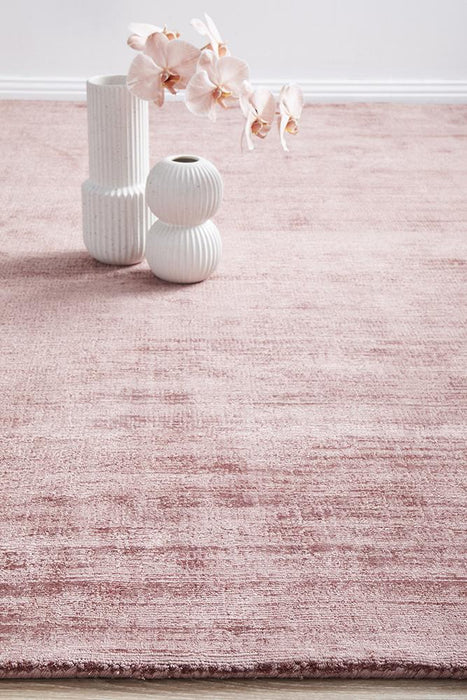 Ballari Blush Handloom Viscose Contemporary Rug, Rugs, Ozark Home 