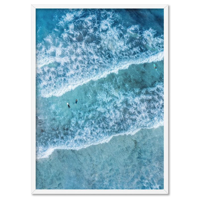 Aerial Ocean Waves & Tiny Surfers I - Art Print, Wall Art, Ozark Home 