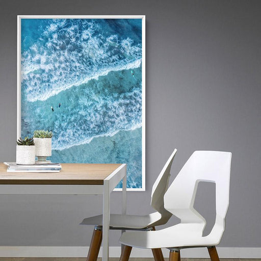 Aerial Ocean Waves & Tiny Surfers III - Art Print, Wall Art, Ozark Home 