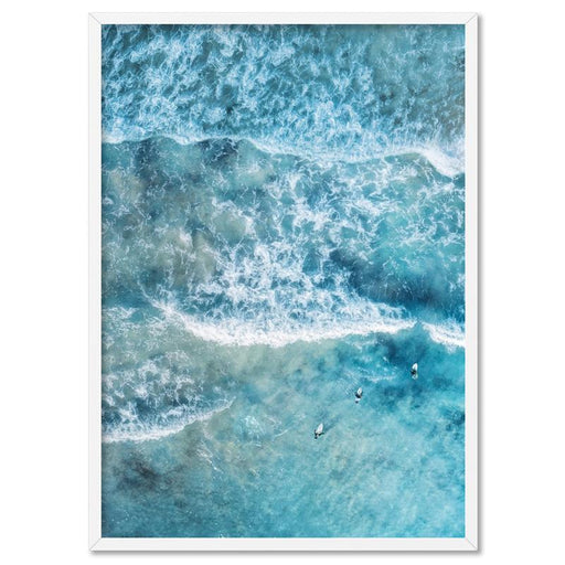 Aerial Ocean Waves & Tiny Surfers III - Art Print, Wall Art, Ozark Home 