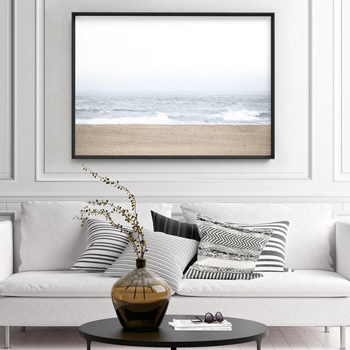 Sandy Beach & Ocean Waves in Pastels, Landscape- Art Print, Wall Art, Ozark Home 