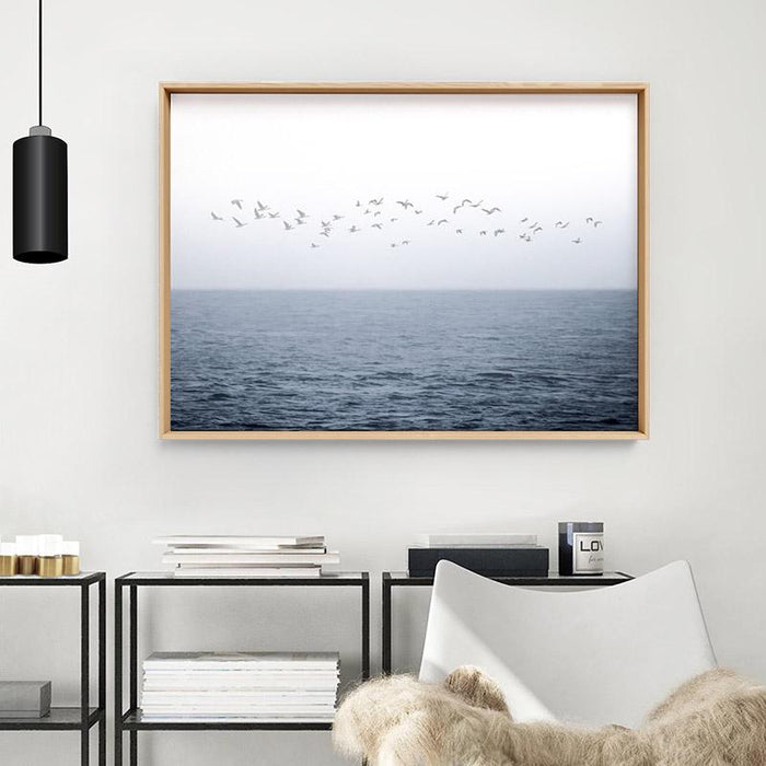 Flock of Birds on Ocean Horizon - Art Print, Wall Art, Ozark Home 