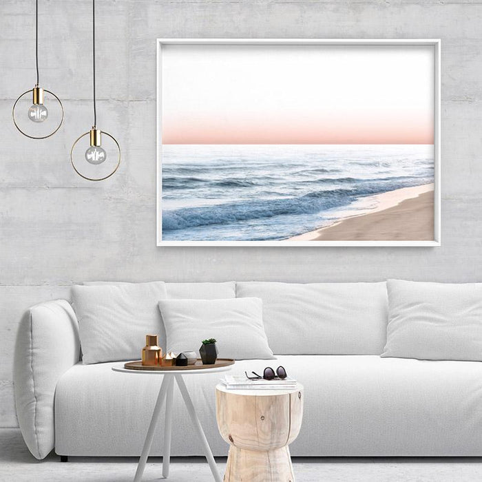 Blush Pastels, Beach Seascape Horizon - Art Print, Wall Art, Ozark Home 