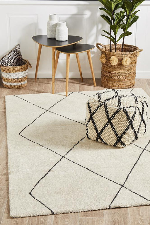 Battice Ivory Diamond Geometric Contemporary Rug, Rugs, Ozark Home 