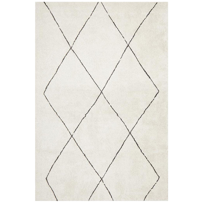 Battice Ivory Diamond Geometric Contemporary Rug, Rugs, Ozark Home 