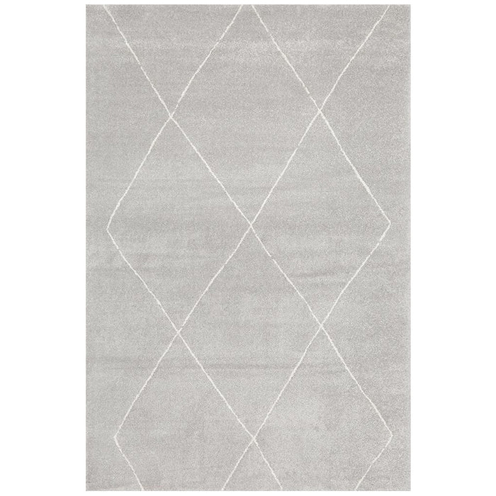 Battice Silver Diamond Geometric Contemporary Rug, Rugs, Ozark Home 