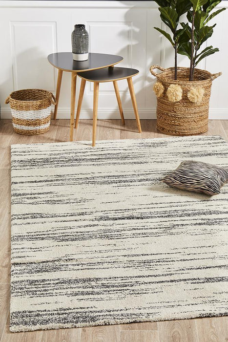 Battice Charcoal Abstract Line Contemporary Rug, Rugs, Ozark Home 