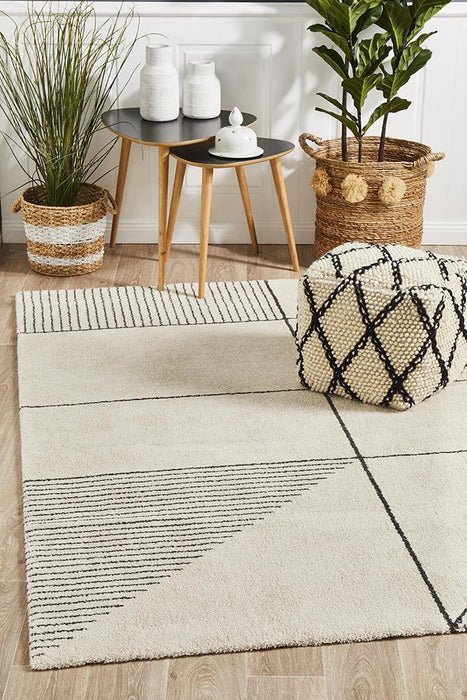 Battice Ivory Geometric Print Contemporary Rug, Rugs, Ozark Home 