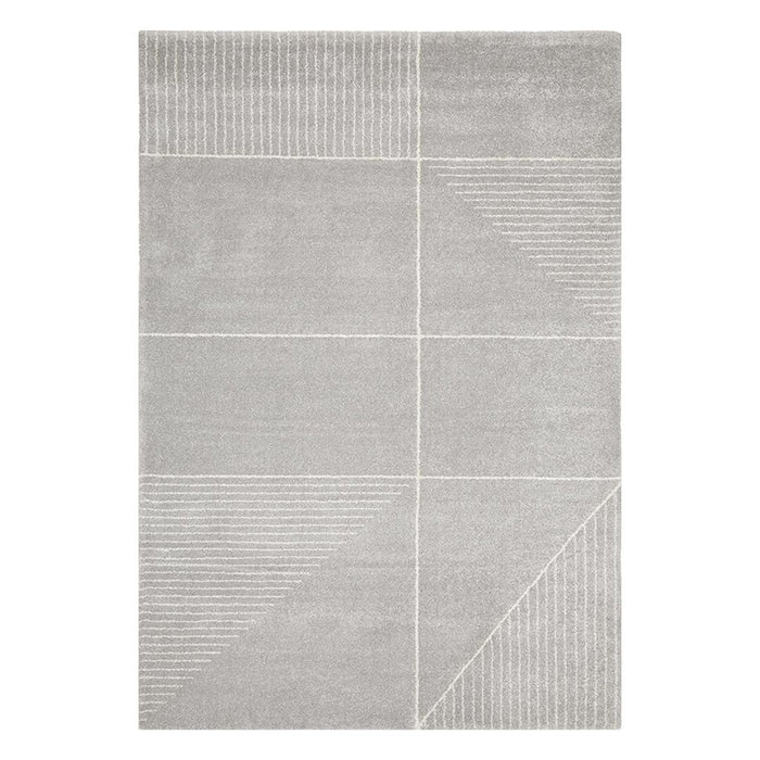 Battice Silver Geometric Print Contemporary Rug, Rugs, Ozark Home 