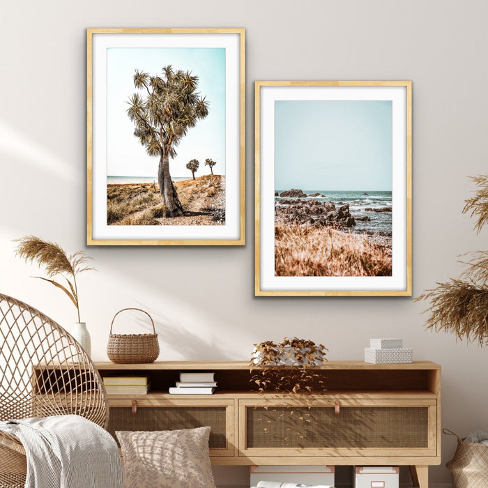 Back To The Beach - Two Piece Boho Beach Canvas or Art Print Set, Wall Art, Ozark Home 