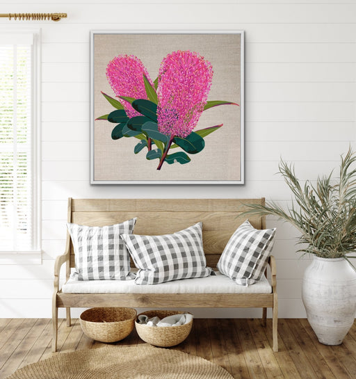 Banksia On Linen - Original Banksia Australian Nature Wall Art Print  on Canvas, Wall Art, Ozark Home 