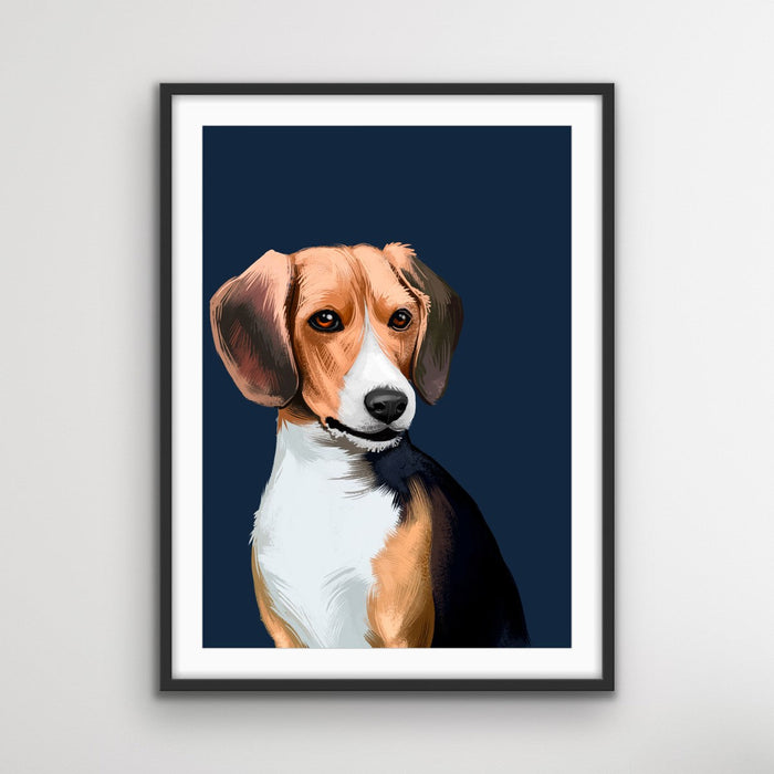 Beagle Dog Art Print Stretched Canvas Wall Art