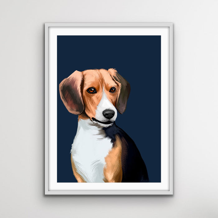 Beagle Dog Art Print Stretched Canvas Wall Art