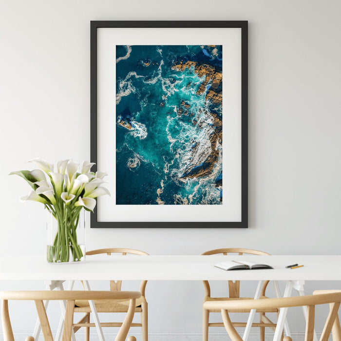 Birds Eye View - Aerial Ocean Art Print Stretched Canvas Wall Art